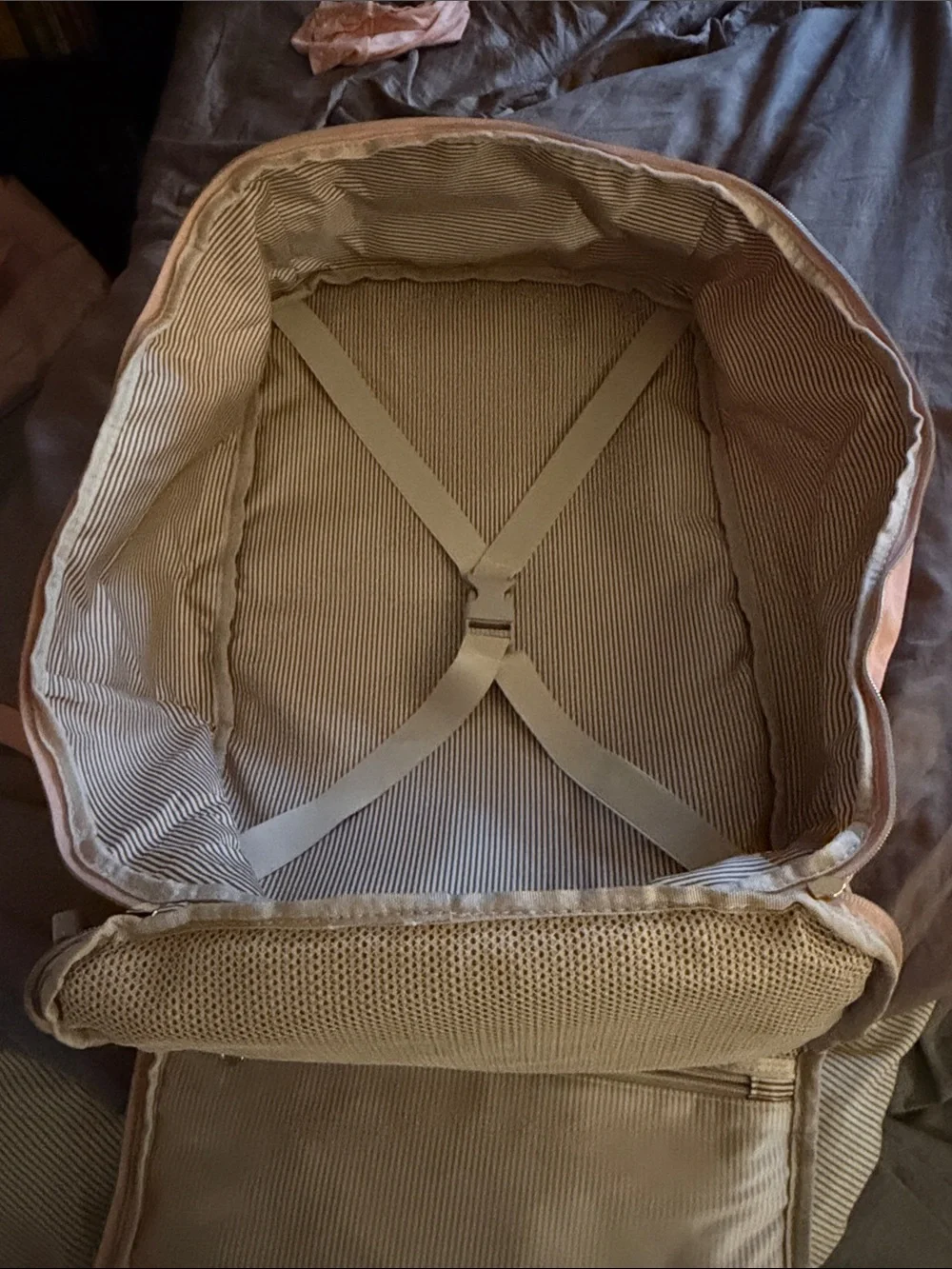 Lovenook Light Pink Travel Backpack with Gold Hardware